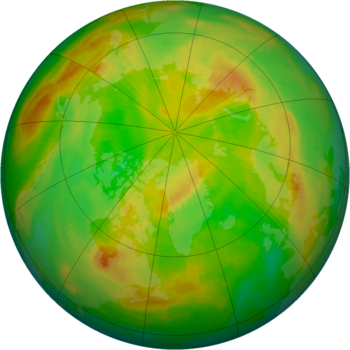 Arctic ozone map for 28 May 1990